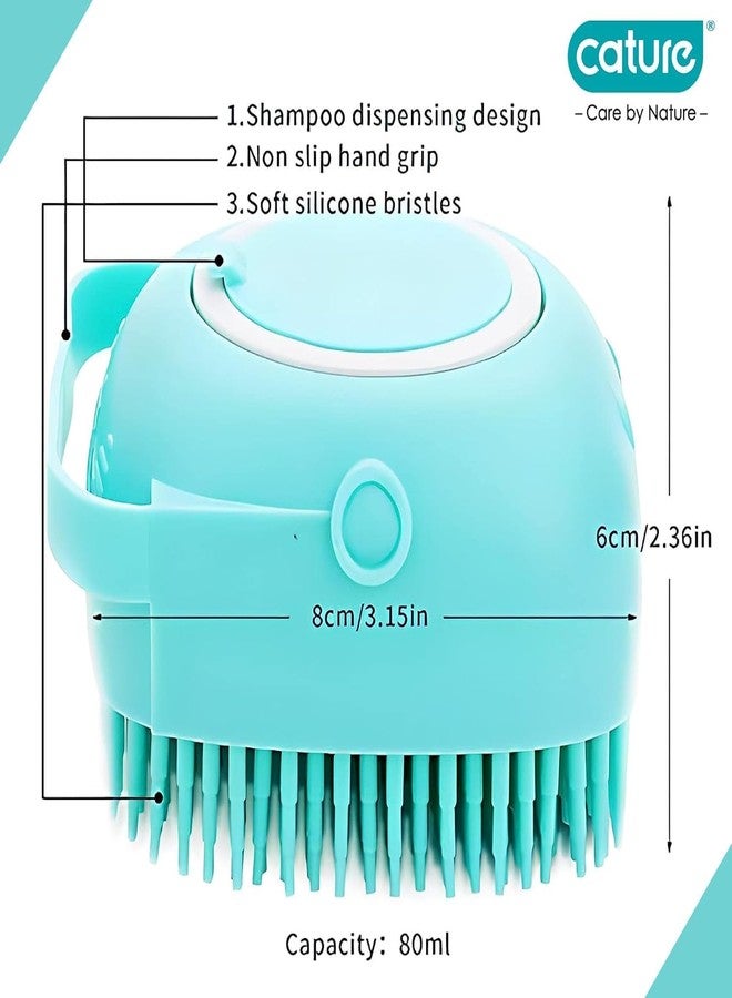 KittuPet فرشاة استحمام للكلاب والقطط، موزع شامبو مع فرشاة ناعمة، شكل بيضاوي - Image 3